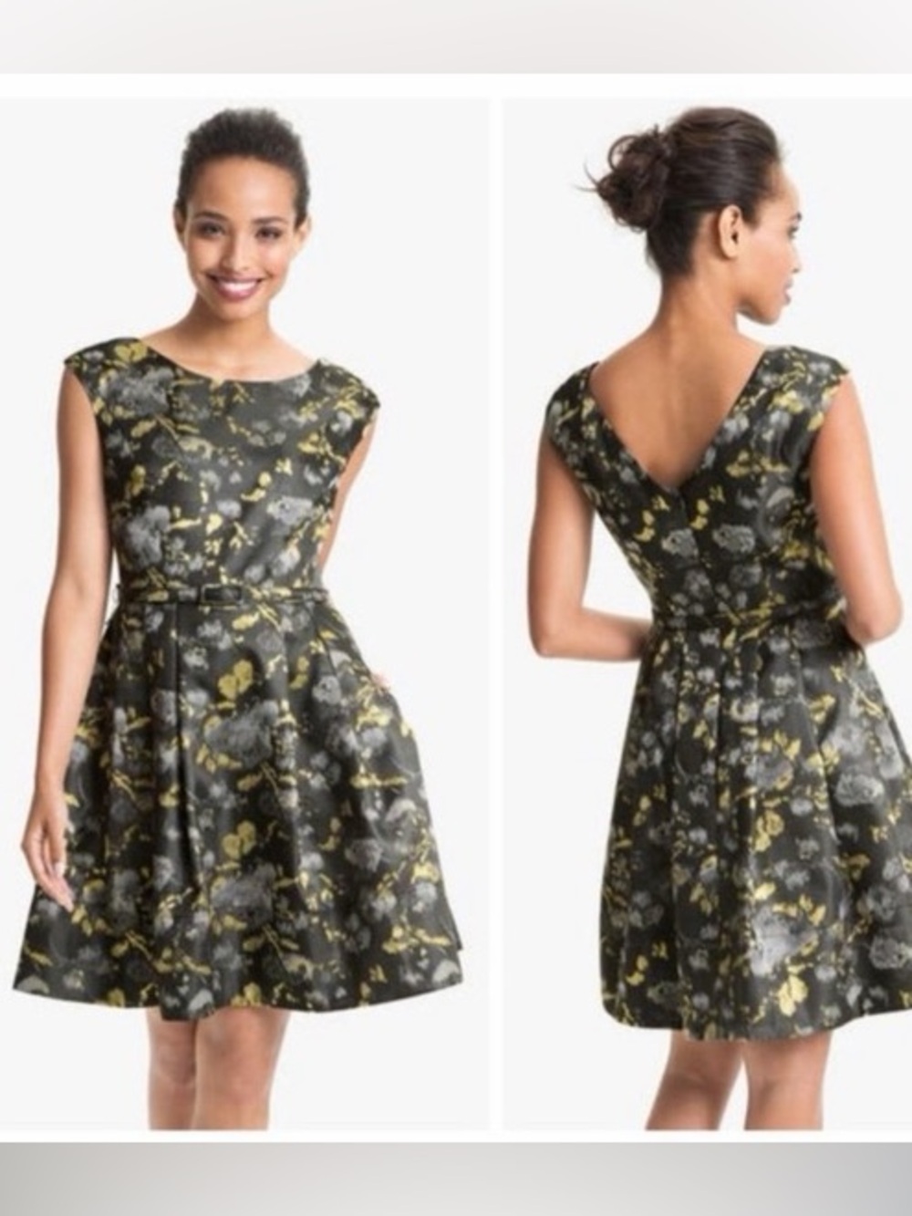 ELIZA J Metallic Jacquard Party Dress